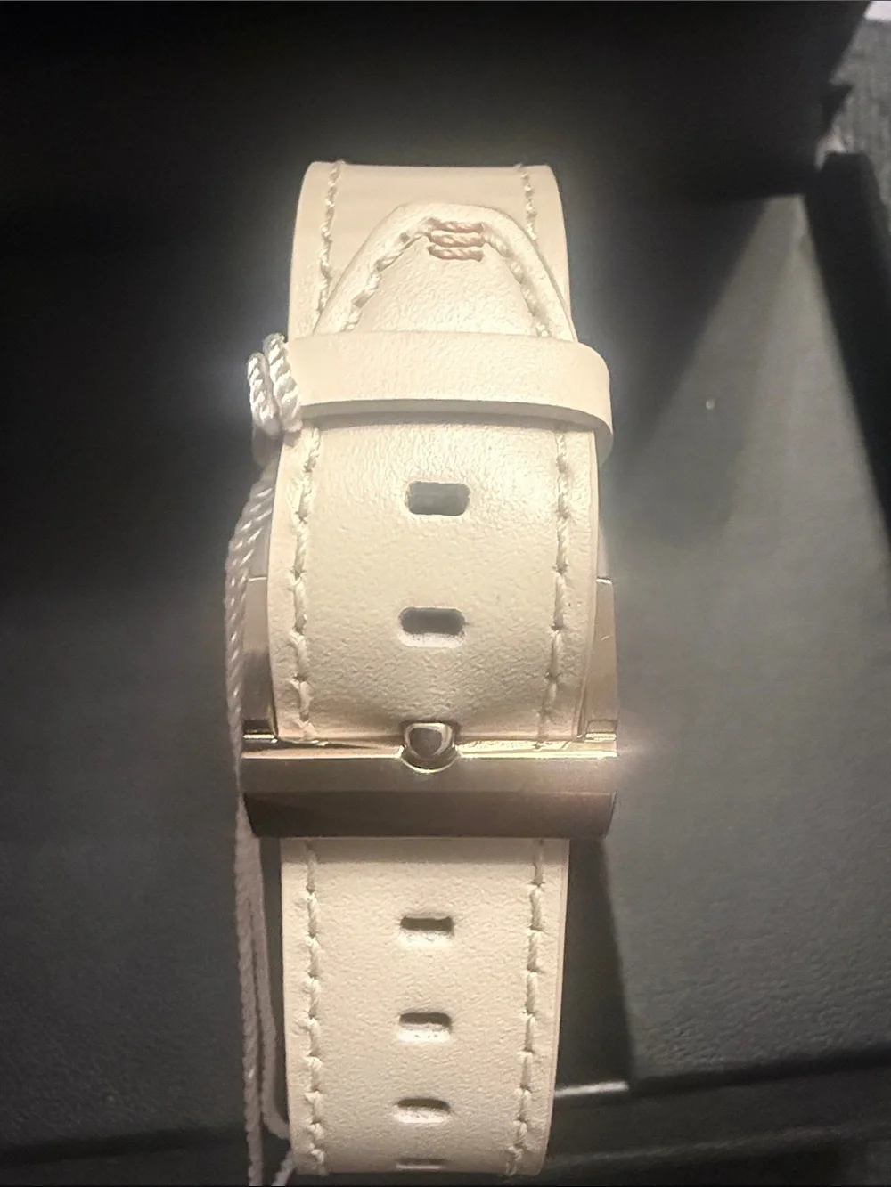 Movado Rose Gold Dial Cream Leather Strap Watch